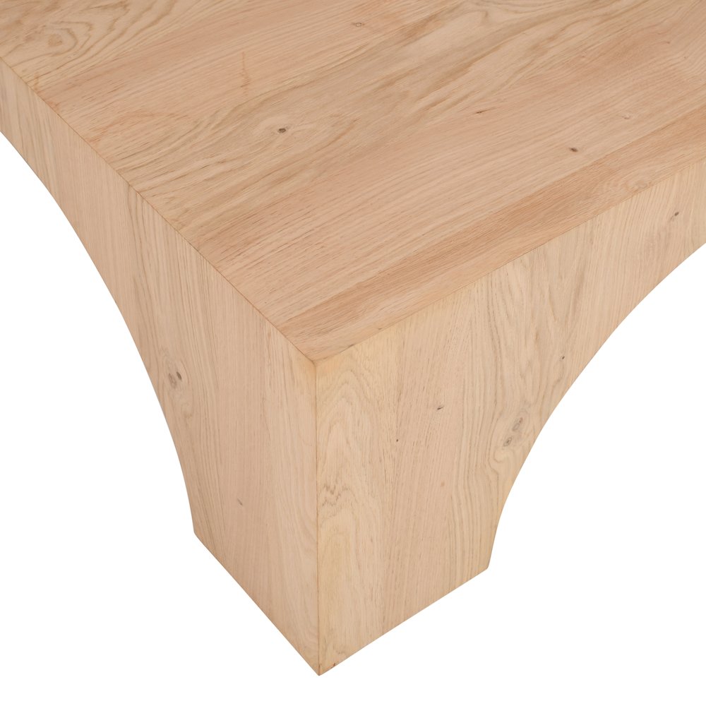 Archimedes 40" Arched Wood Square Modern Rustic Coffee Table. Picture 3