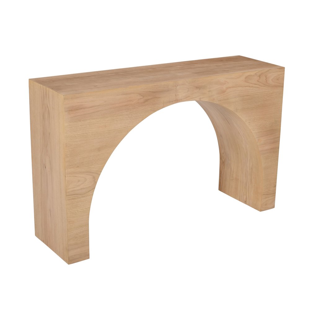 Archimedes 48" Arched Wood Modern Rustic Sofa Console Table. Picture 2