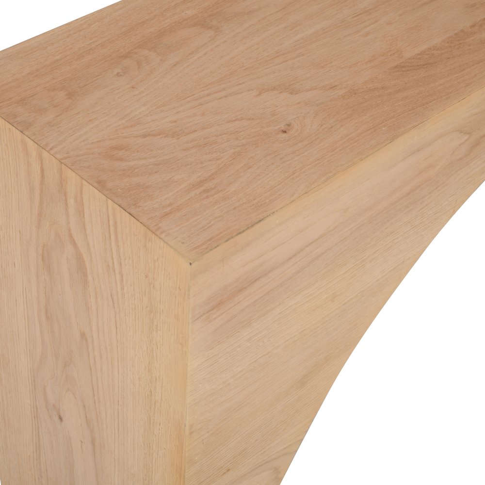 Archimedes 48" Arched Wood Modern Rustic Sofa Console Table. Picture 3