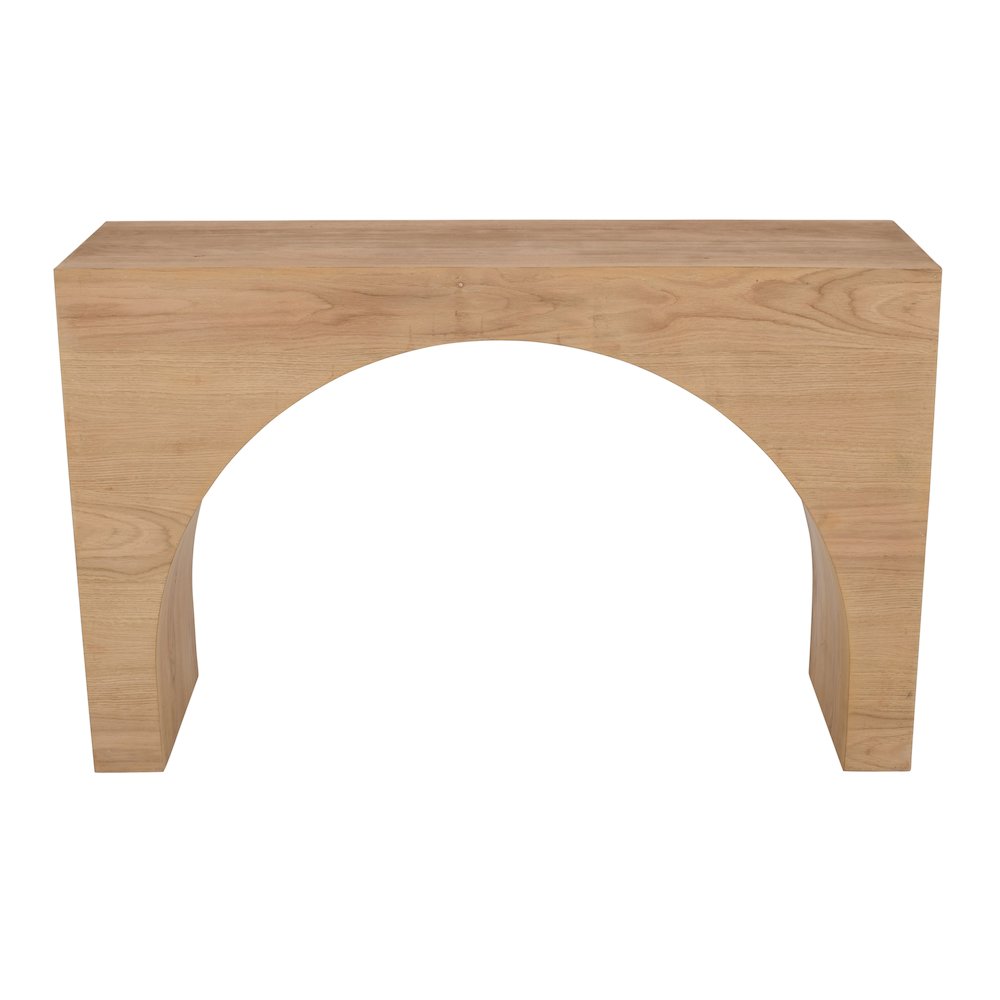 Archimedes 48" Arched Wood Modern Rustic Sofa Console Table. Picture 1