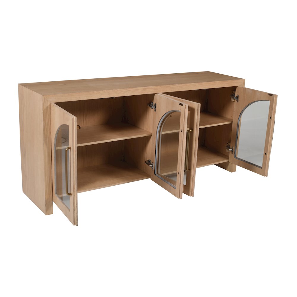 Archimedes 60" Curved Arch Four Door Sideboard Storage Cabinet. Picture 6