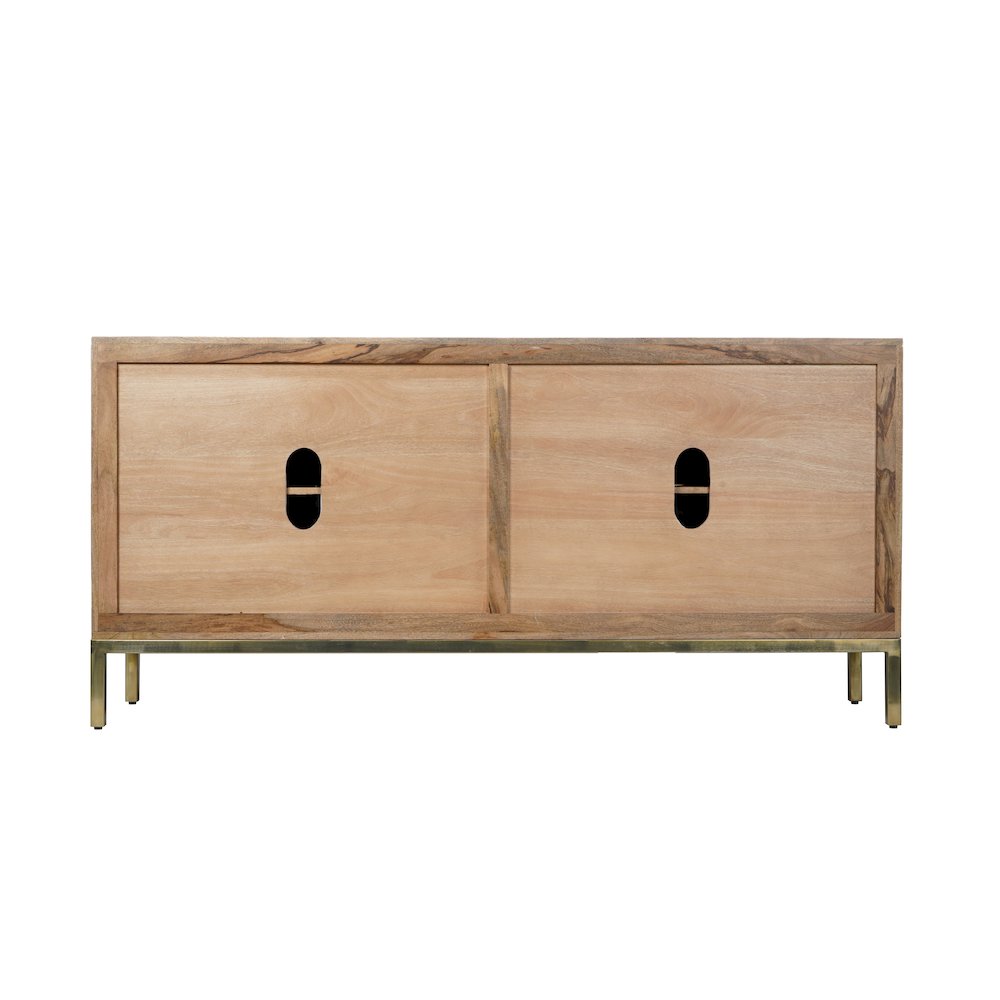 Asher 69" Solid Wood Mid-Century Modern Curved Arch Sideboard Cabinet. Picture 8