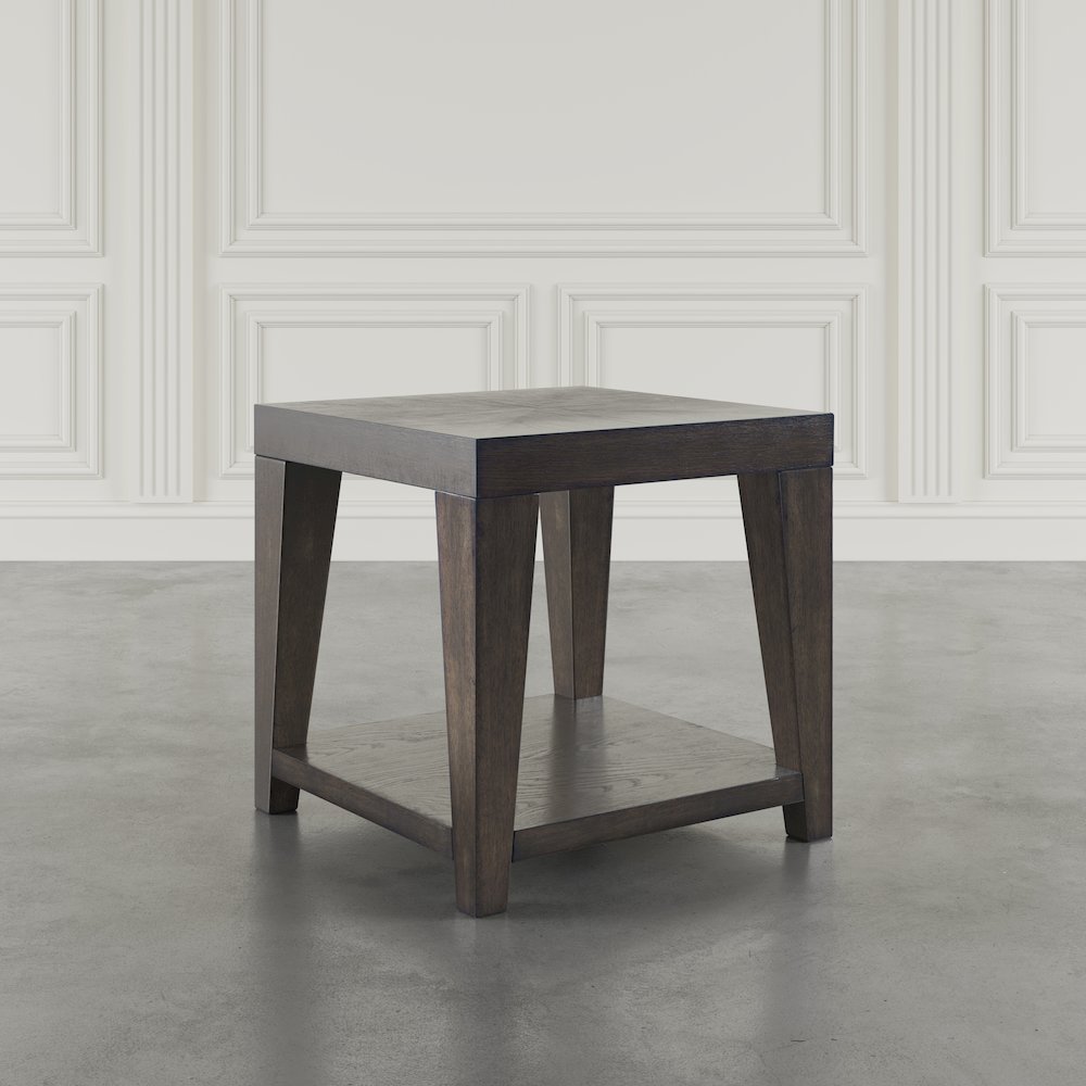 Laurel Creek Modern Contemporary 24" Square End Table with Open Shelf. Picture 8