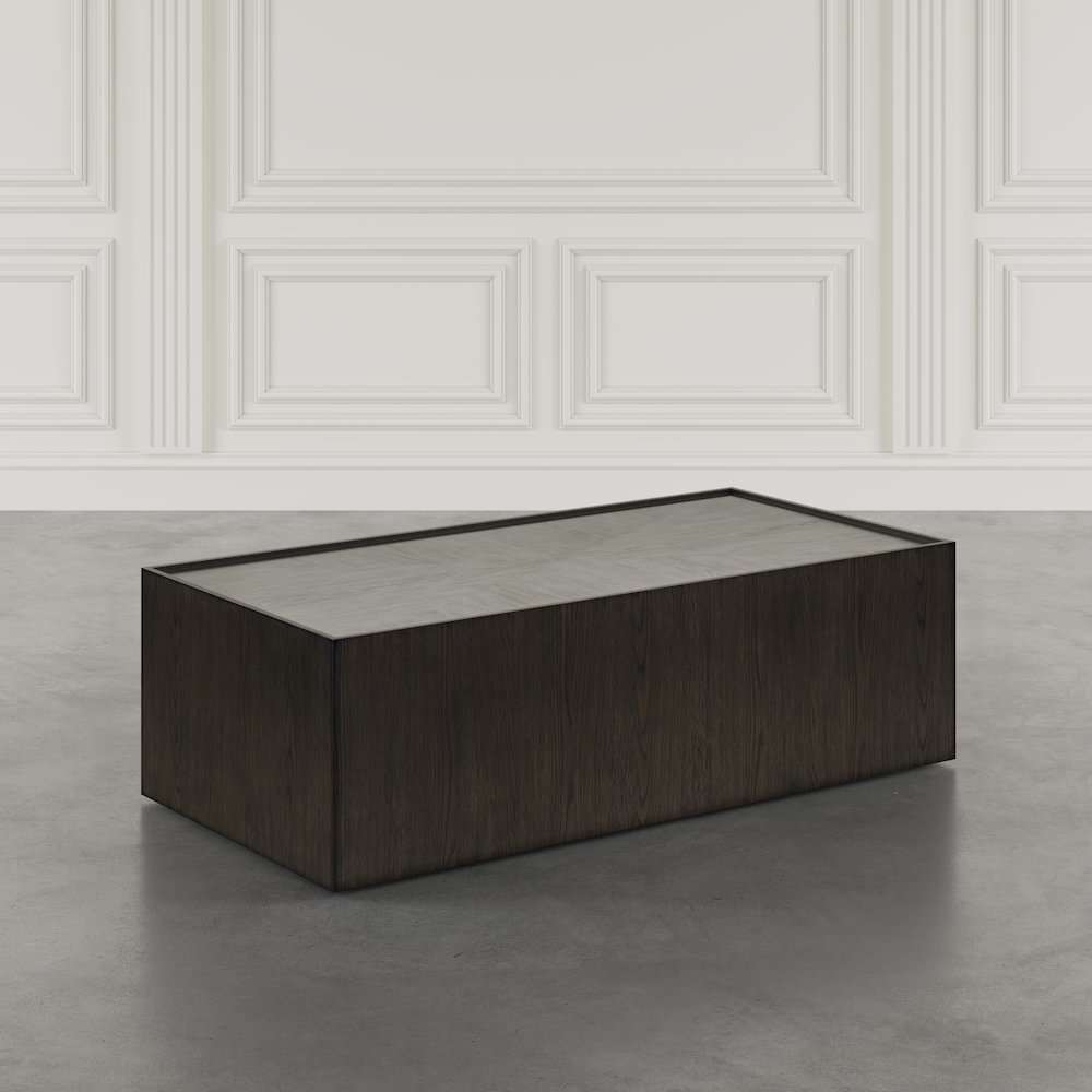 Laurel Creek Modern Contemporary 52" Block Coffee Table with Hidden Casters. Picture 10