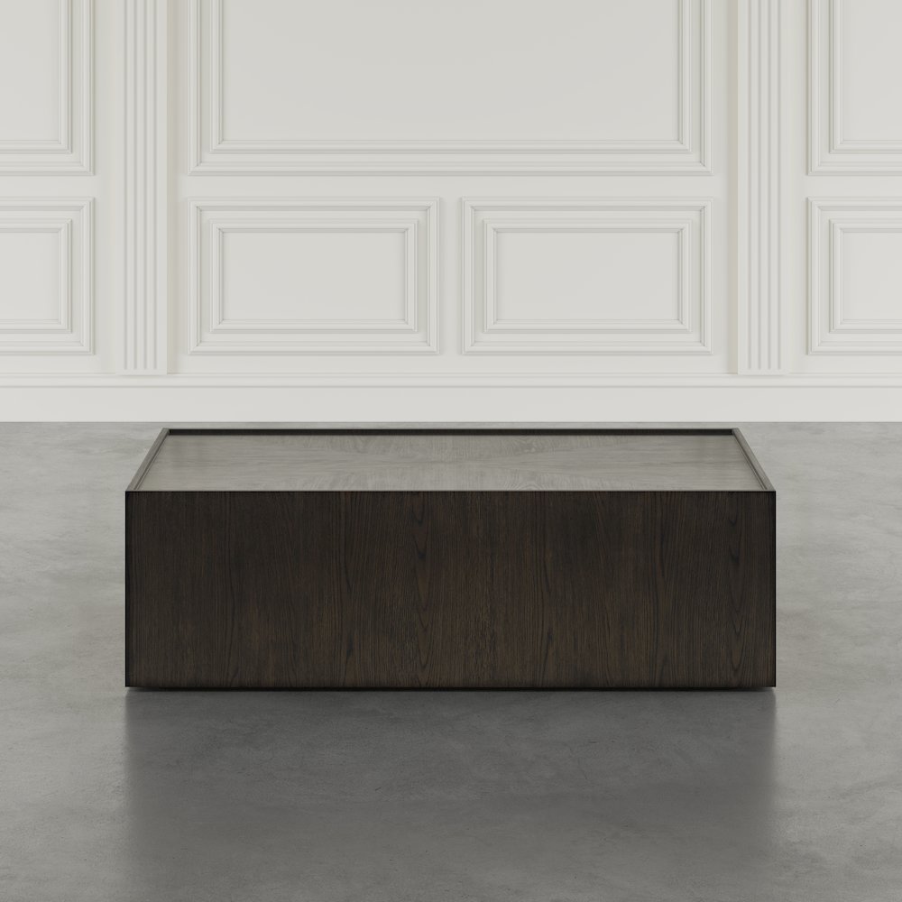 Laurel Creek Modern Contemporary 52" Block Coffee Table with Hidden Casters. Picture 11