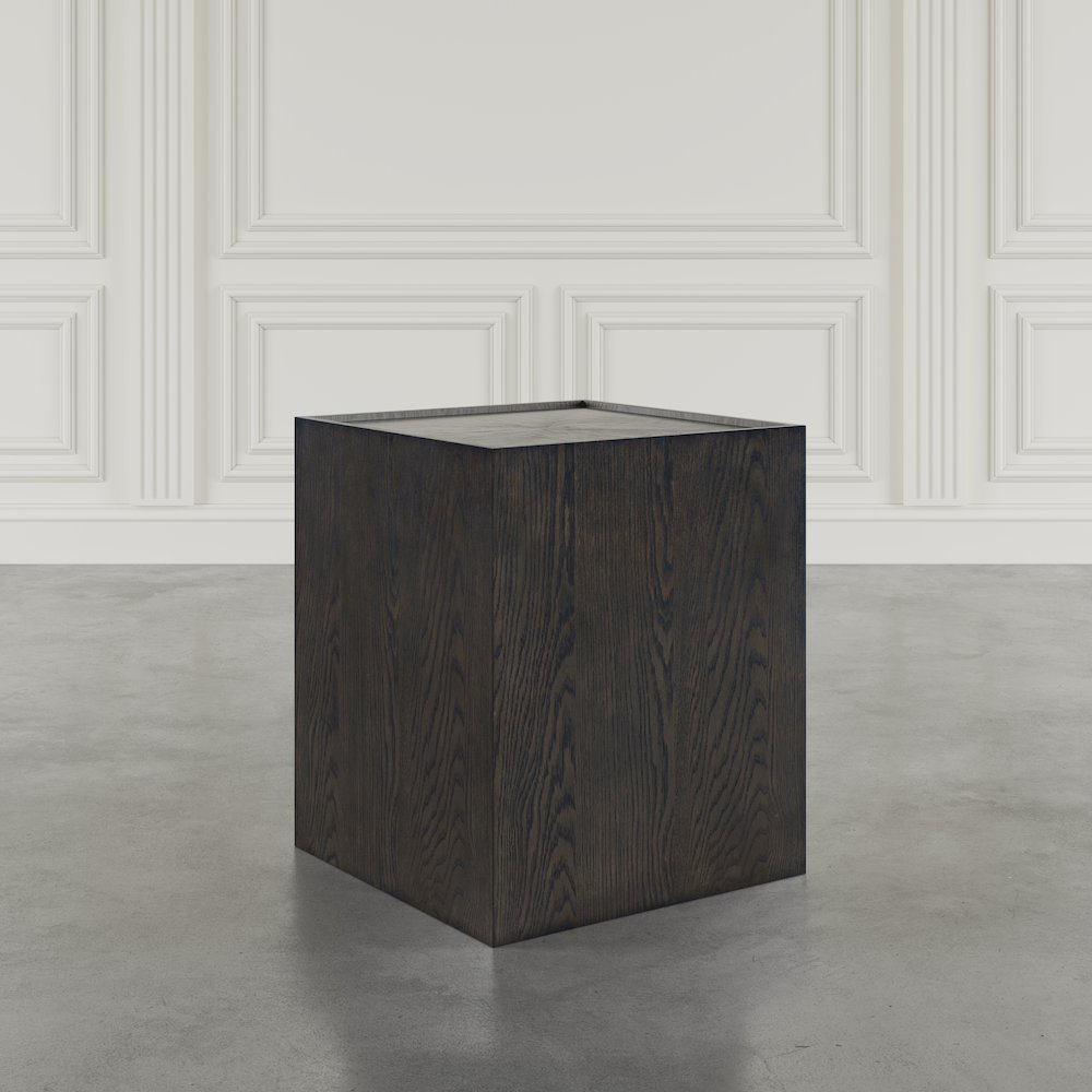 Laurel Creek Modern Contemporary Square Block Pedestal End Table. Picture 9