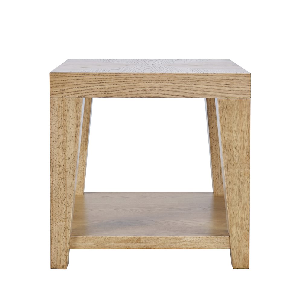 Laurel Creek Modern Contemporary 24" Square End Table with Open Shelf. Picture 1