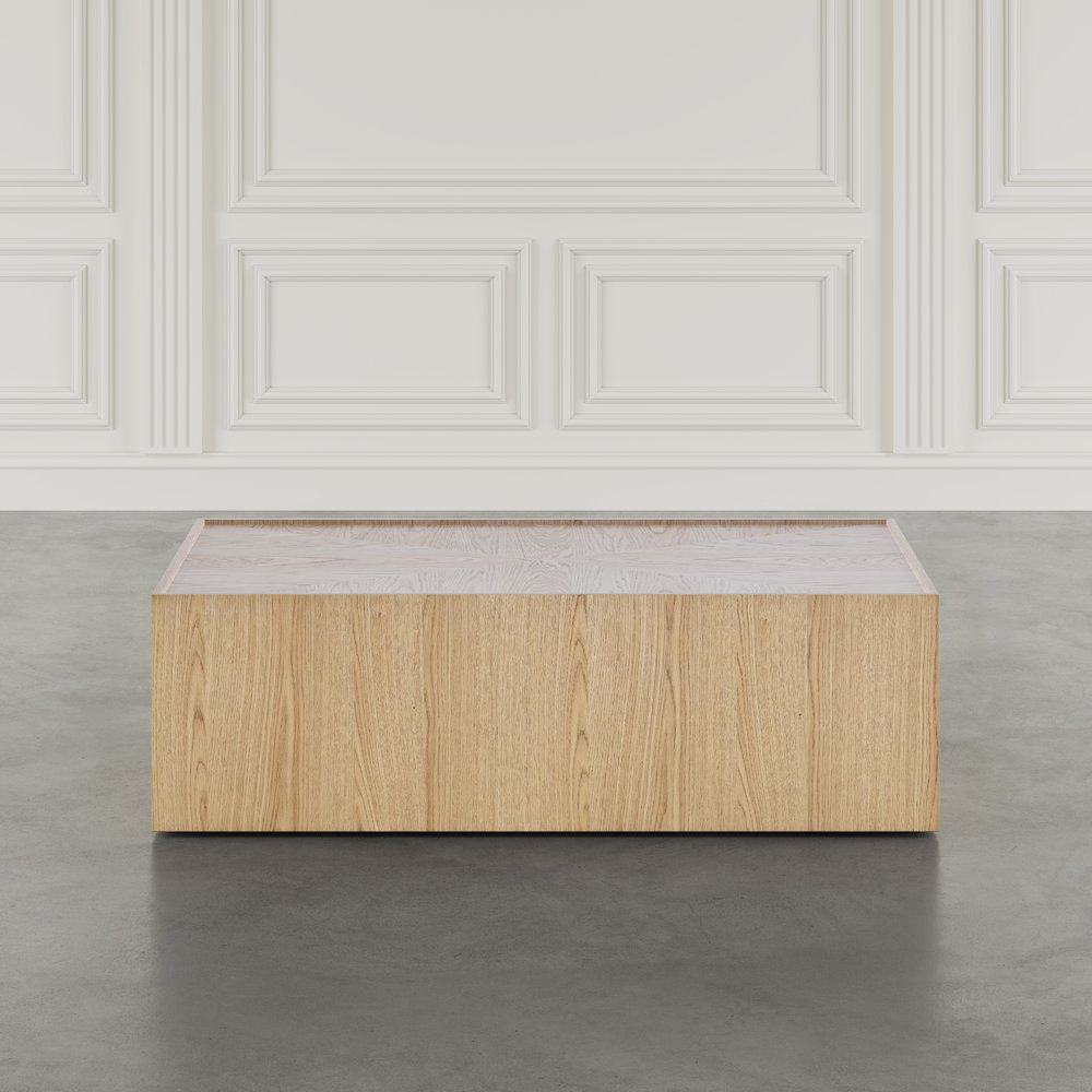 Laurel Creek Modern Contemporary 52" Block Coffee Table with Hidden Casters. Picture 10