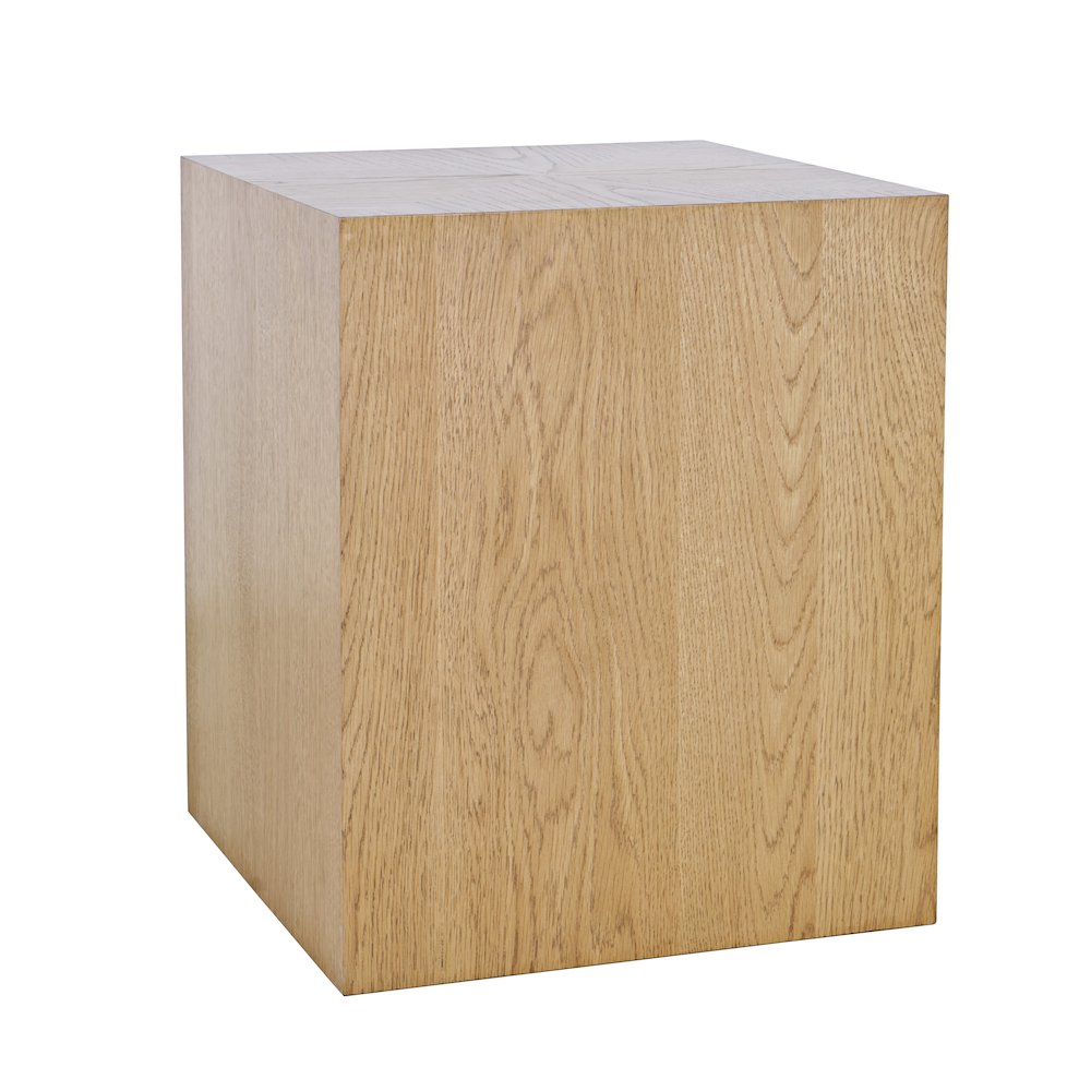 Laurel Creek Modern Contemporary Square Block Pedestal End Table. Picture 1