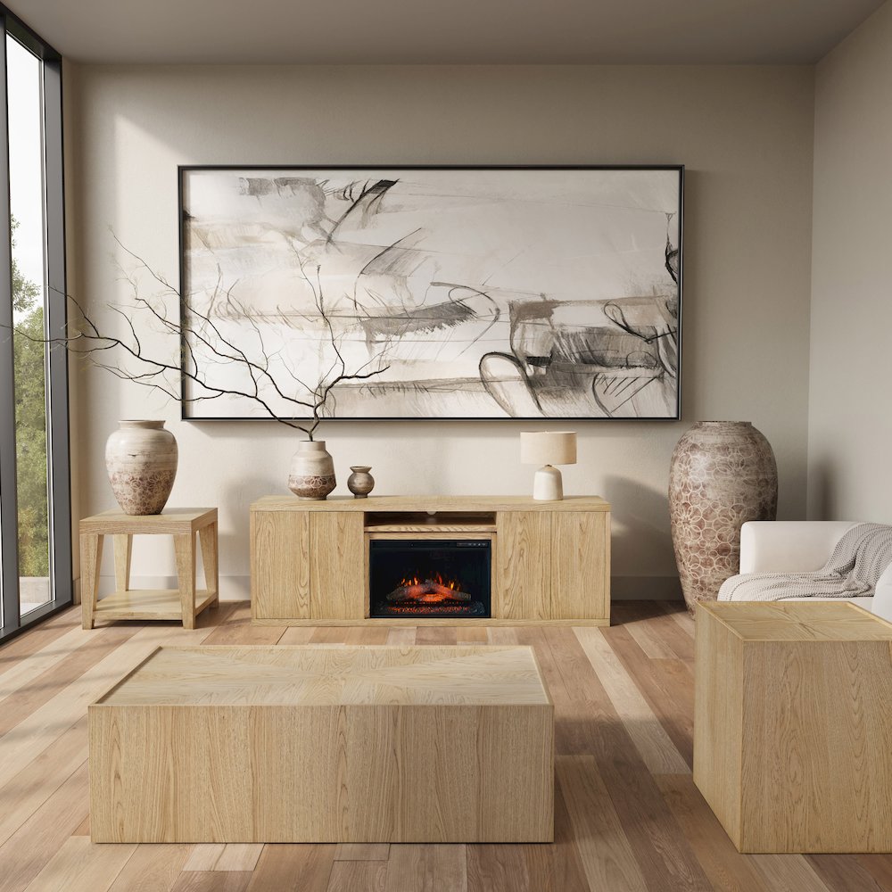 Laurel Creek Modern Contemporary 78" Electric LED Fireplace with Storage. Picture 2