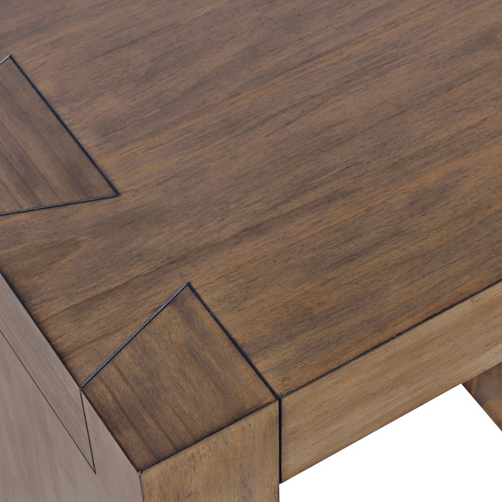 Taos Modern Rustic Square Dovetailed End Table. Picture 4