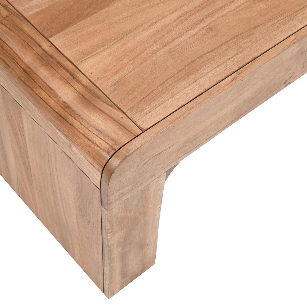 Brooklyn 50" Mid-Century Modern Solid Wood Waterfall Curved Coffee Table. Picture 4