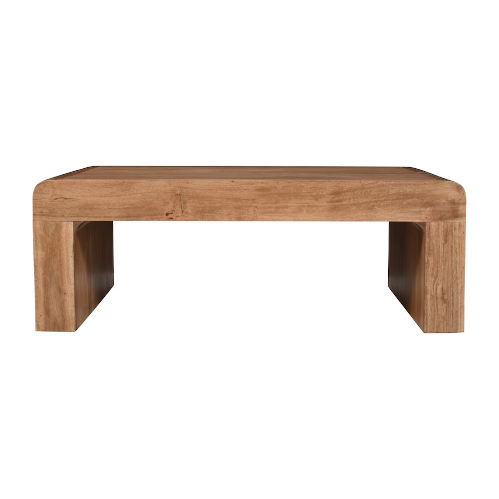 Brooklyn 50" Mid-Century Modern Solid Wood Waterfall Curved Coffee Table. Picture 1