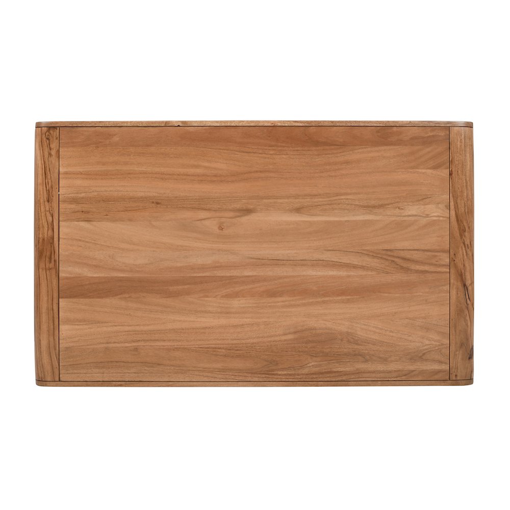 Brooklyn 50" Mid-Century Modern Solid Wood Waterfall Curved Coffee Table. Picture 6