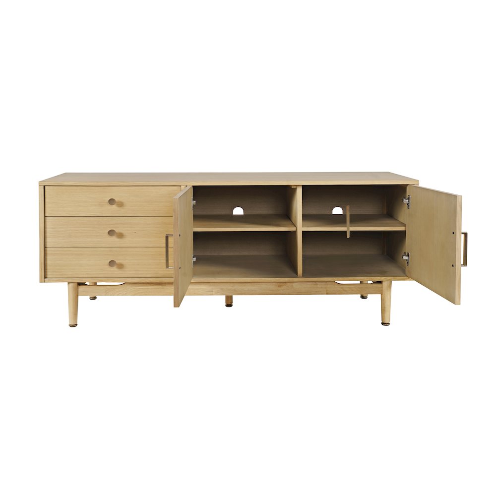 Olson 67" Mid-Century Modern Scandinavian Console TV Stand Storage Cabinet. Picture 8
