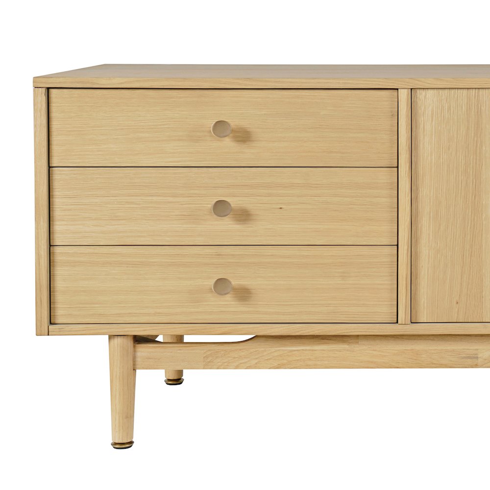 Olson 67" Mid-Century Modern Scandinavian Console TV Stand Storage Cabinet. Picture 3