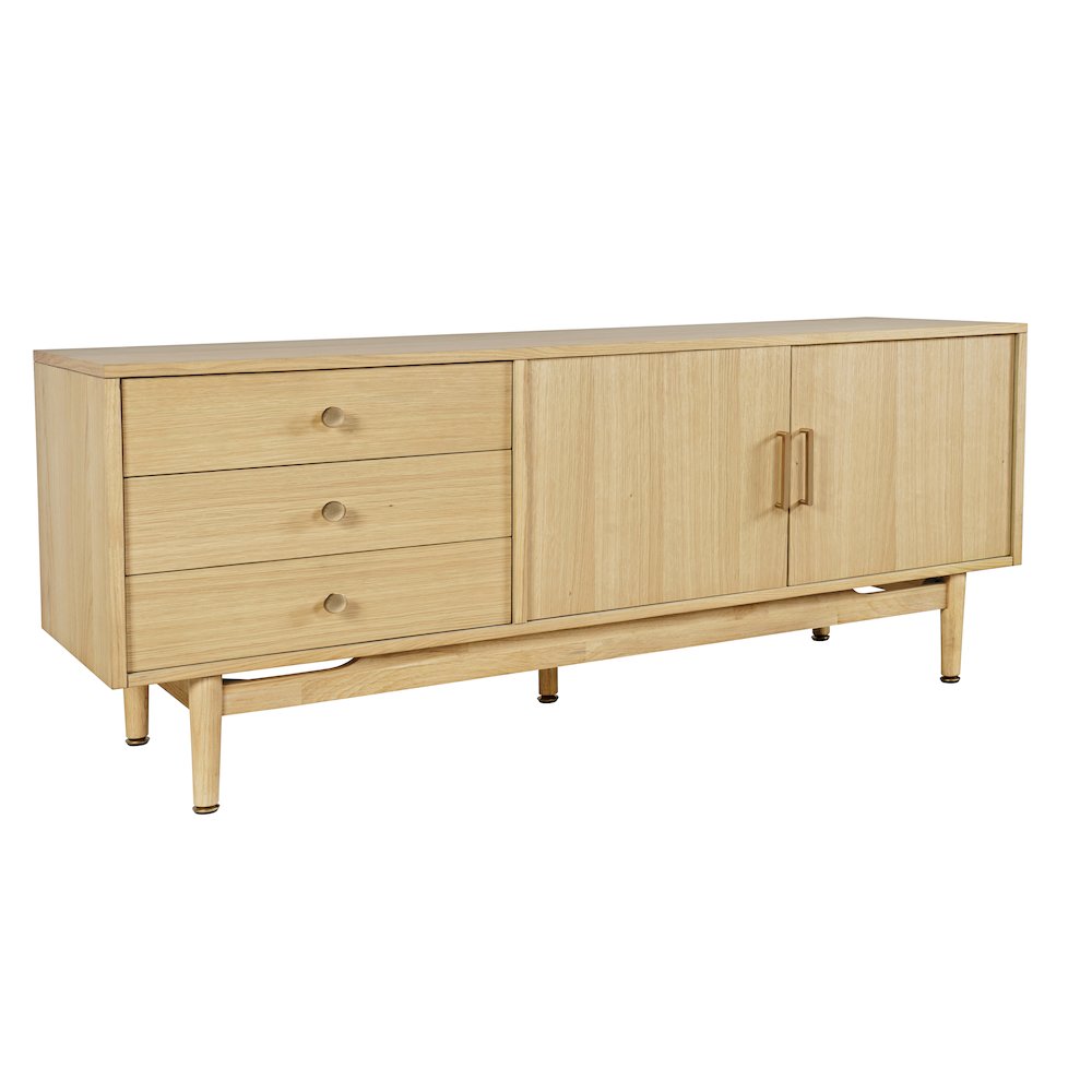 Olson 67" Mid-Century Modern Scandinavian Console TV Stand Storage Cabinet. Picture 2