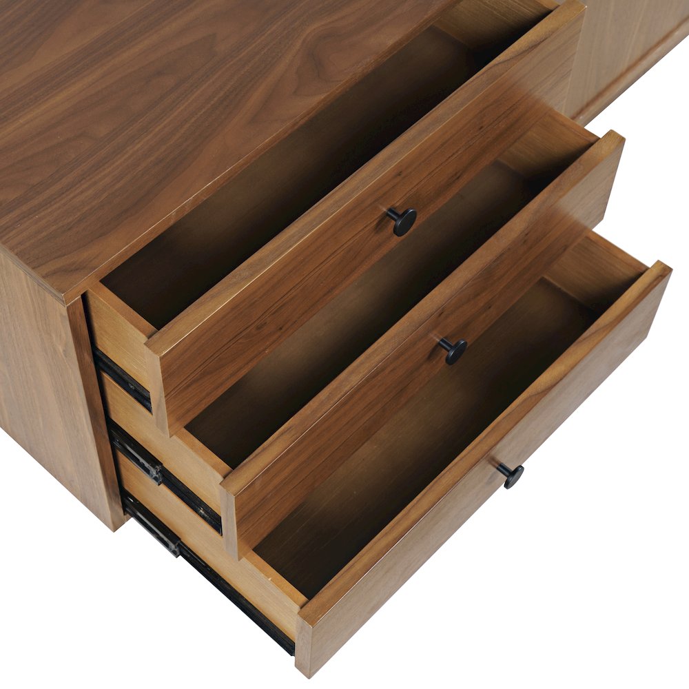 Olson 57" Mid-Century Modern Scandinavian Console TV Stand Storage Cabinet. Picture 8