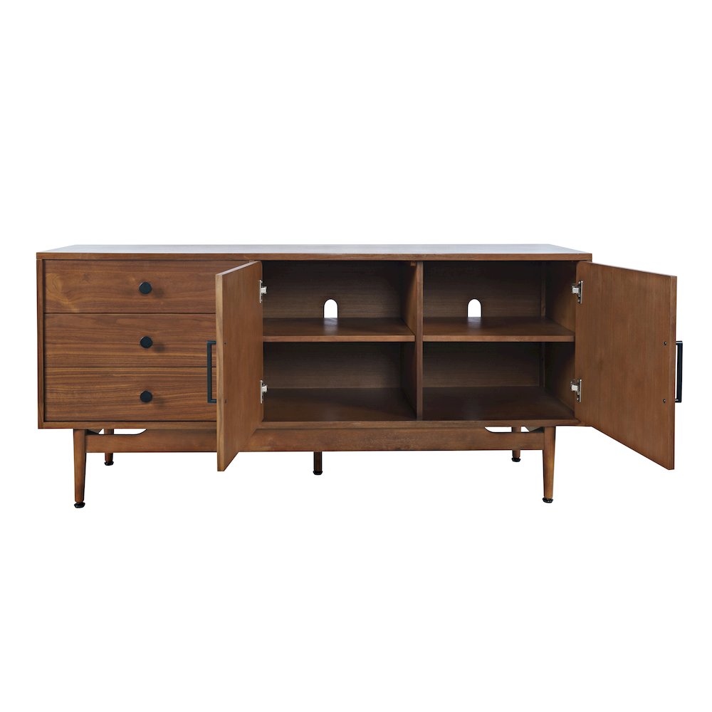 Olson 57" Mid-Century Modern Scandinavian Console TV Stand Storage Cabinet. Picture 9
