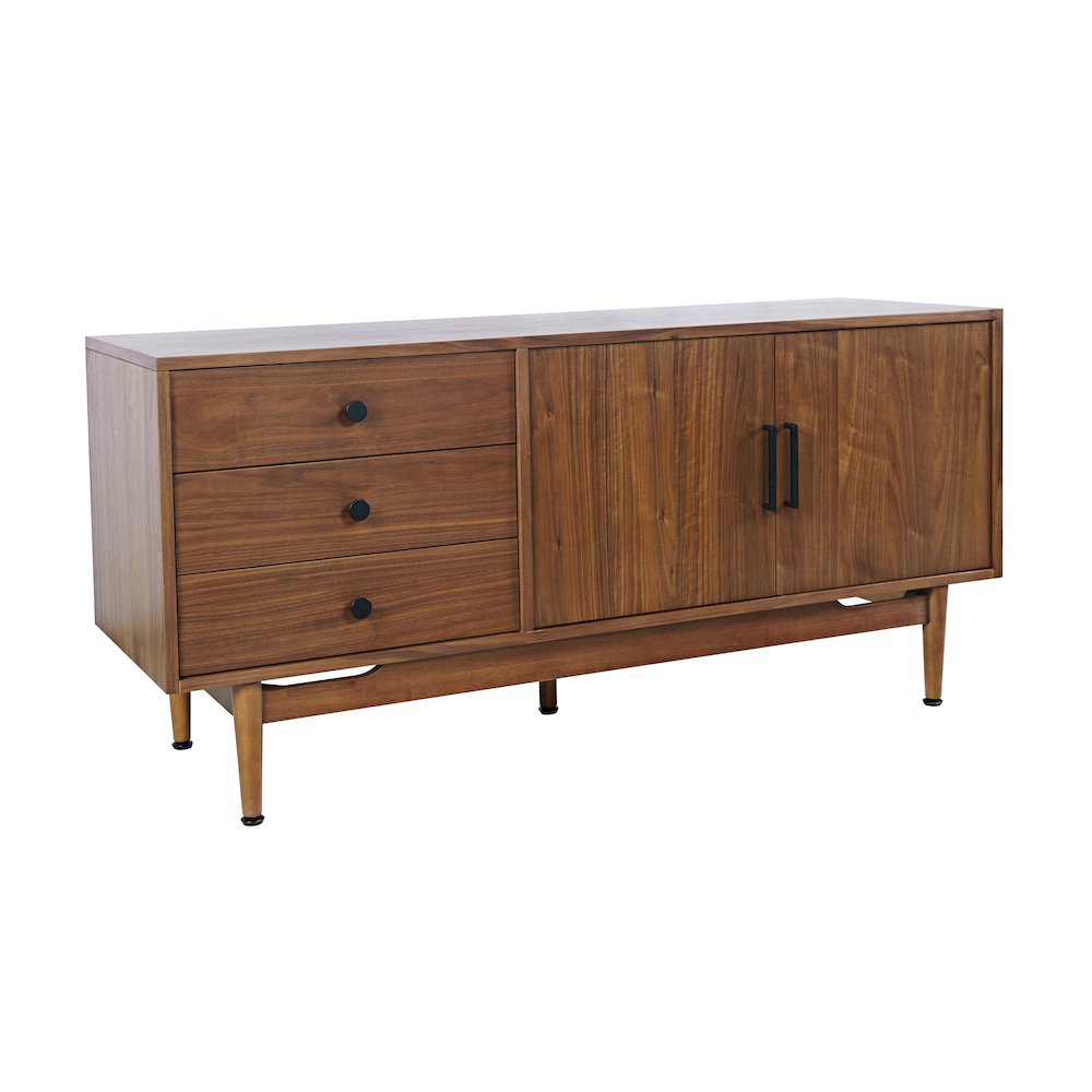 Olson 57" Mid-Century Modern Scandinavian Console TV Stand Storage Cabinet. Picture 2