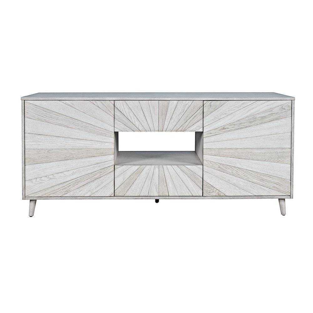 Reece 60" Mid-Century Modern Starburst TV Stand Console Storage Cabinet. Picture 1