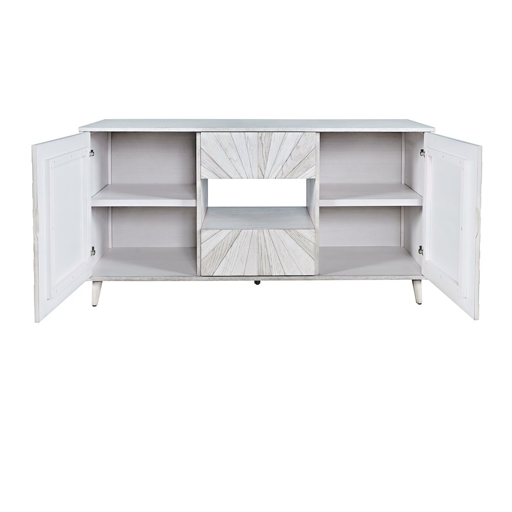 Reece 60" Mid-Century Modern Starburst TV Stand Console Storage Cabinet. Picture 8