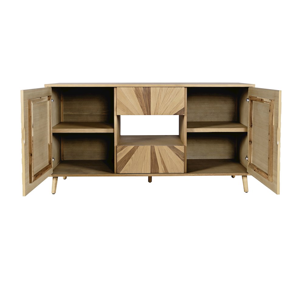Reece 60" Mid-Century Modern Starburst TV Stand Console Storage Cabinet. Picture 8