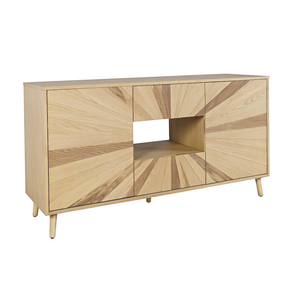 Reece 60" Mid-Century Modern Starburst TV Stand Console Storage Cabinet. Picture 2