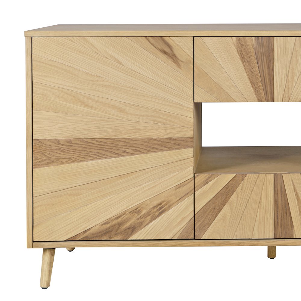 Reece 60" Mid-Century Modern Starburst TV Stand Console Storage Cabinet. Picture 3
