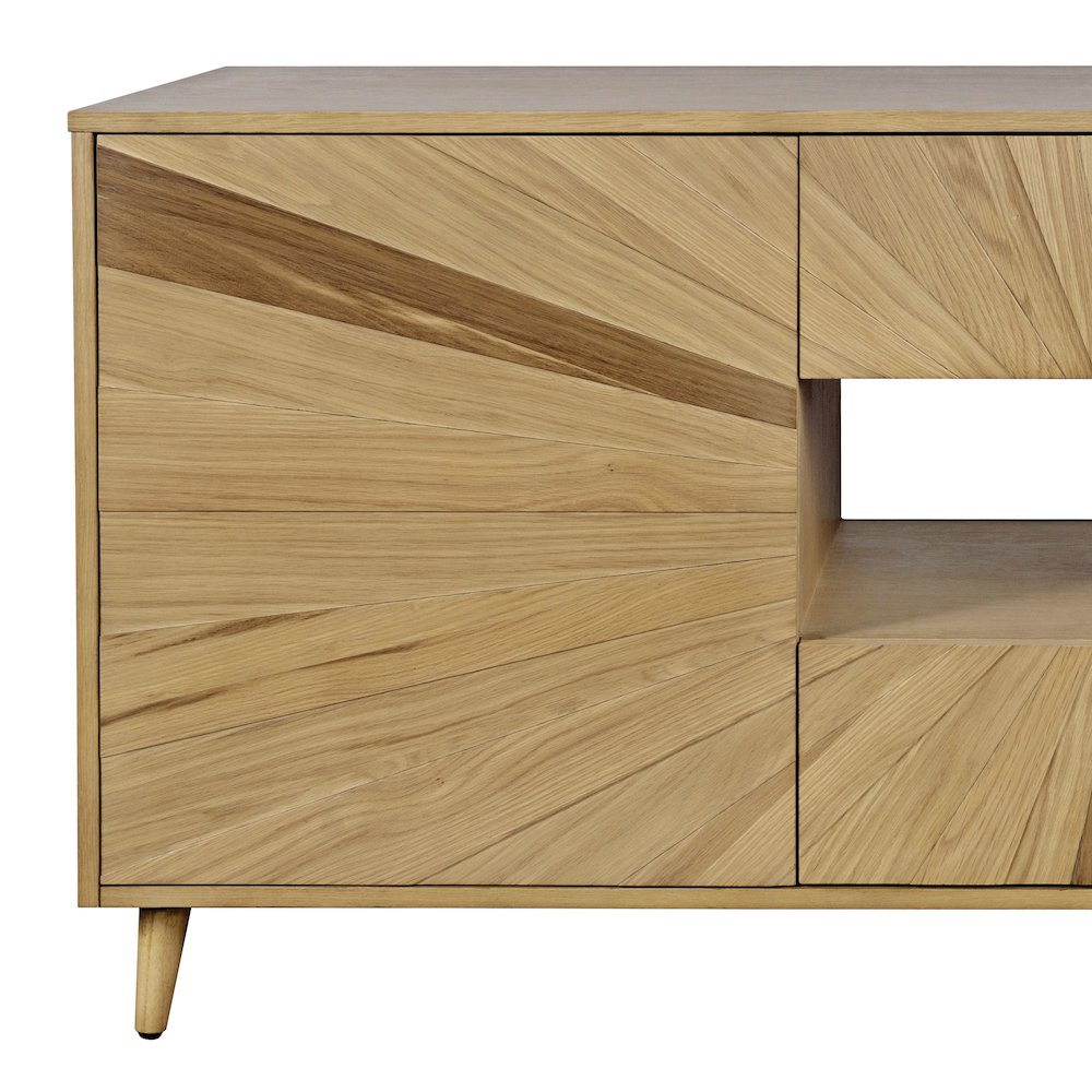 Reece 70" Mid-Century Modern Starburst TV Stand Console Storage Cabinet. Picture 3