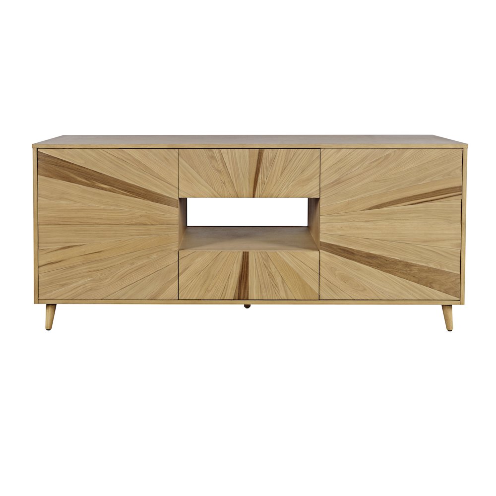 Reece 70" Mid-Century Modern Starburst TV Stand Console Storage Cabinet. Picture 1