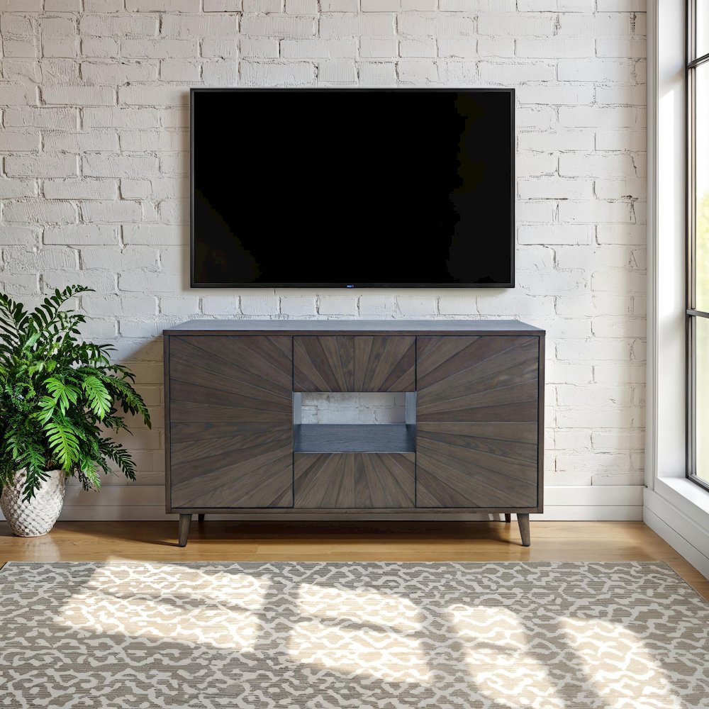 Reece 50" Mid-Century Modern Starburst TV Stand Console Storage Cabinet. Picture 10