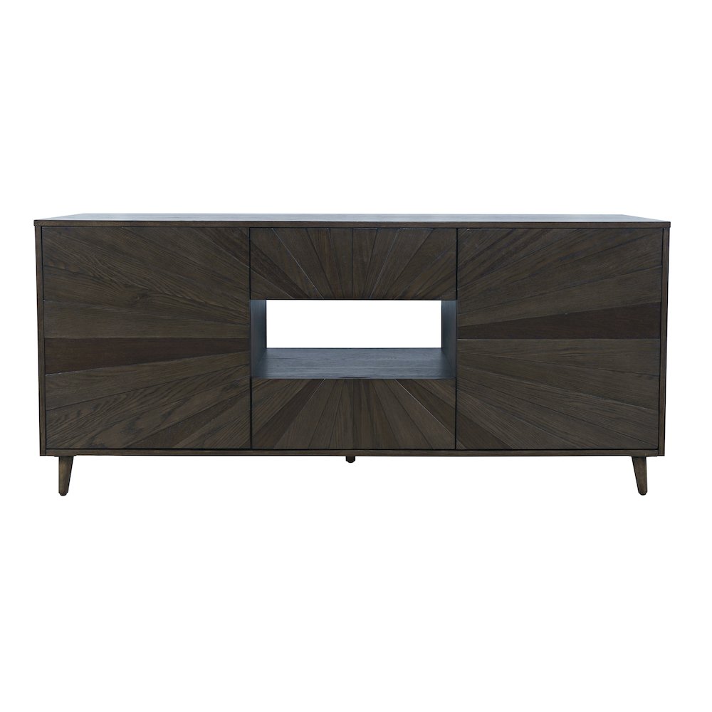 Reece 70" Mid-Century Modern Starburst TV Stand Console Storage Cabinet. Picture 1
