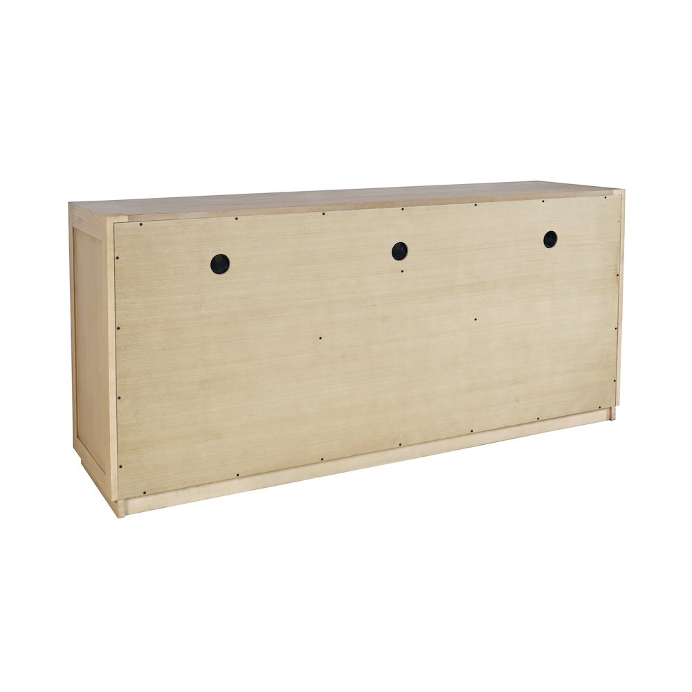 70" Contemporary Media Console with Tempered Glass Doors, Drawers and Shelves. Picture 7