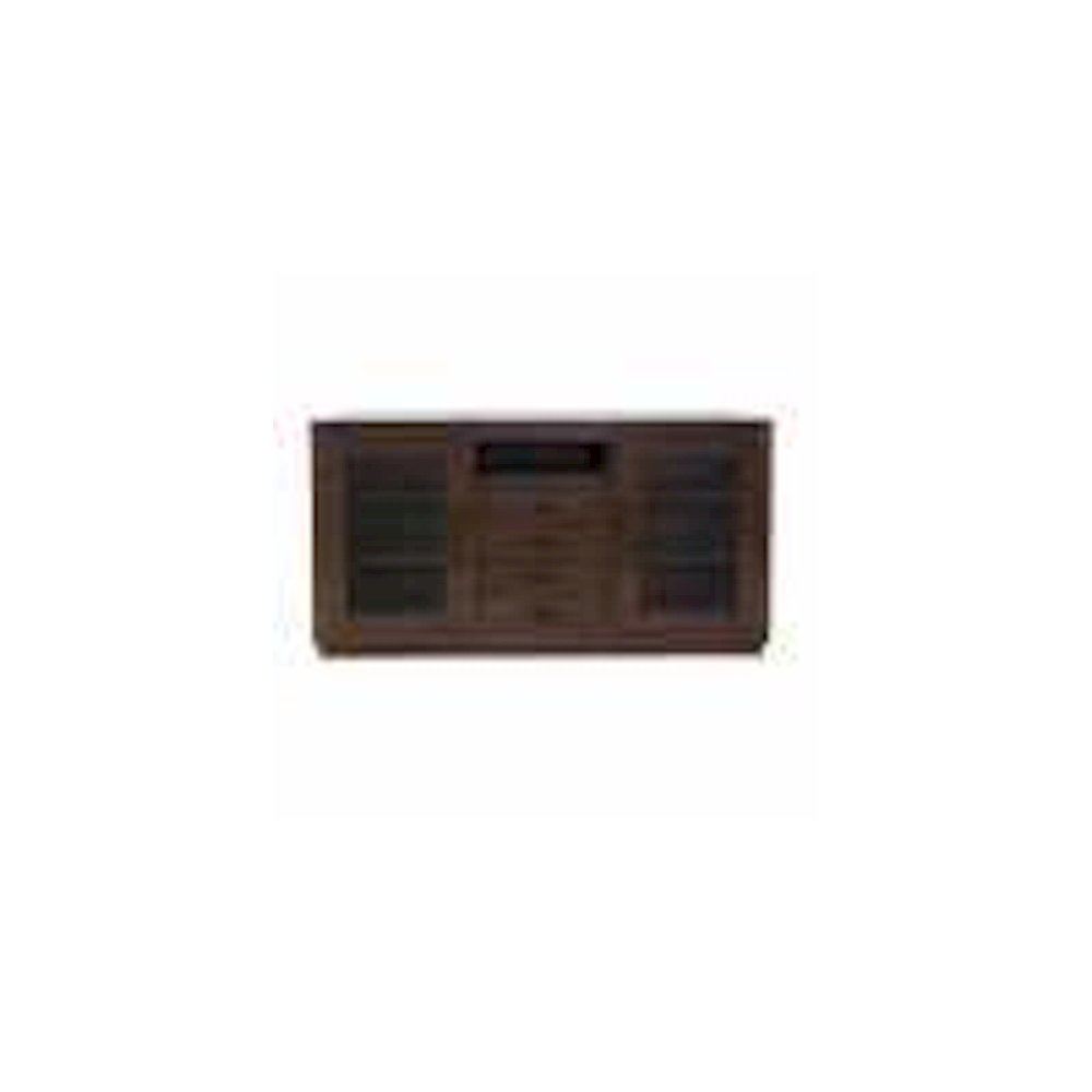 60" Contemporary Media Console with Tempered Glass Doors, Drawers and Shelves. Picture 1