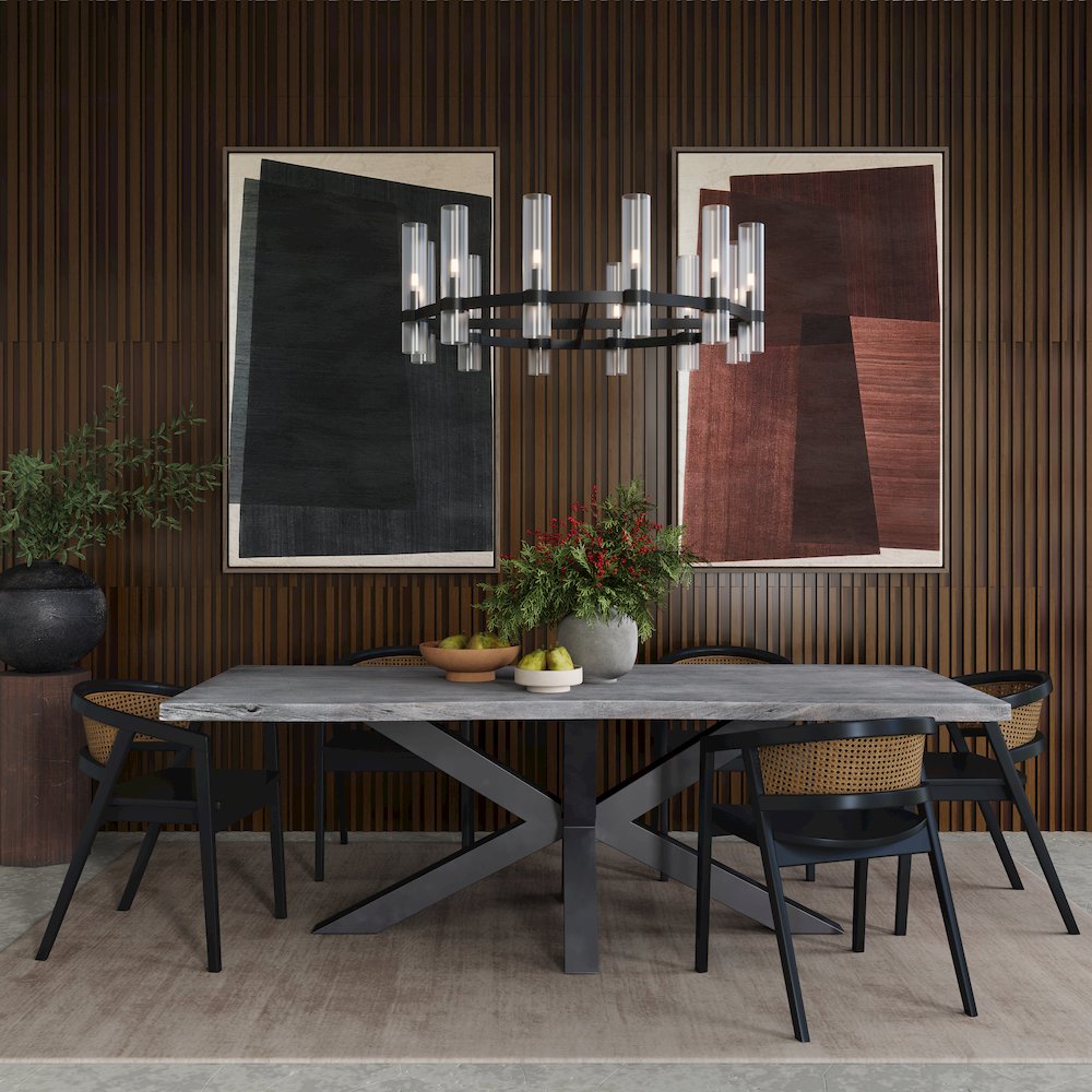 Lucas Modern Scandinavian Cane-Back Dining Armchair. Picture 2