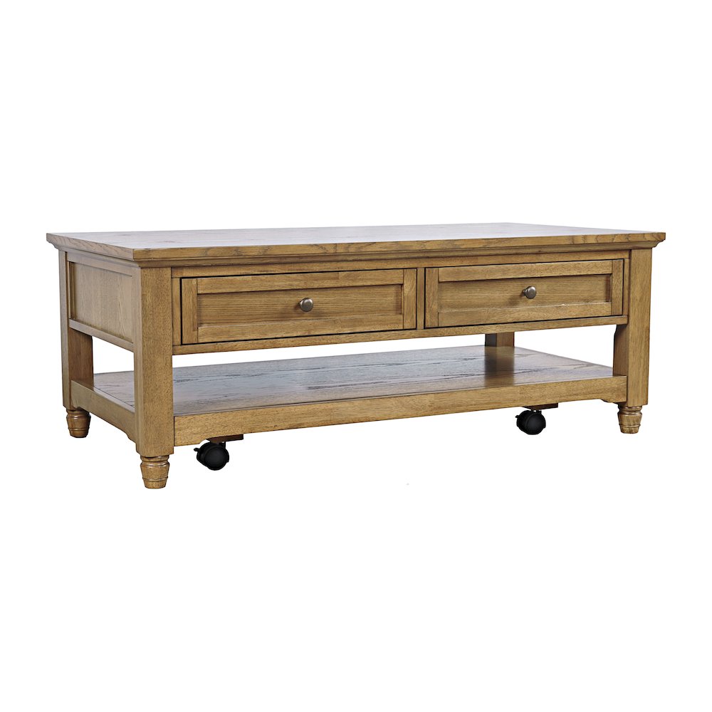 Brentwood Modern Transitional 50" Coffee Table With Storage and Caster Wheels. Picture 2
