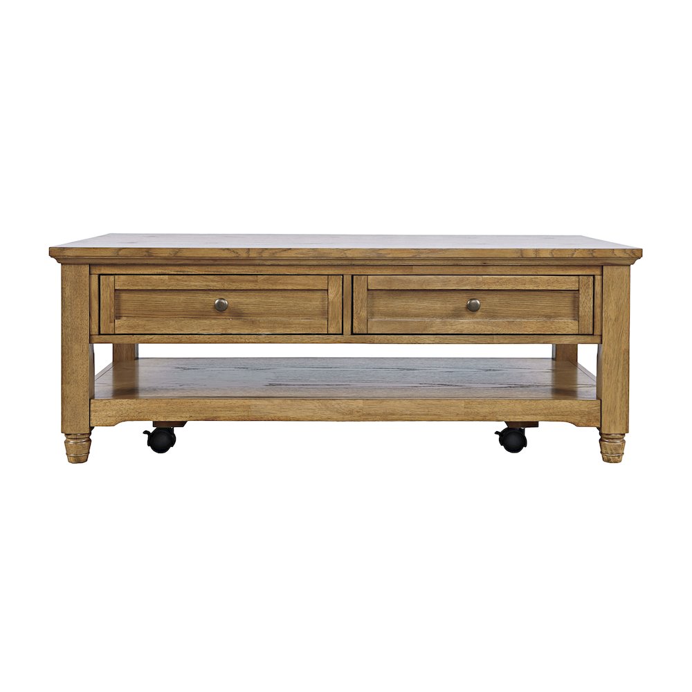 Brentwood Modern Transitional 50" Coffee Table With Storage and Caster Wheels. Picture 1