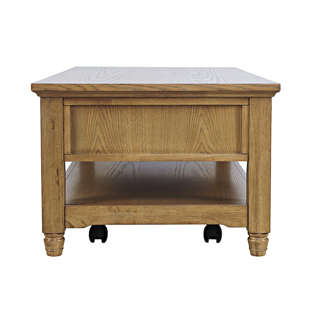 Brentwood Modern Transitional 50" Coffee Table With Storage and Caster Wheels. Picture 4