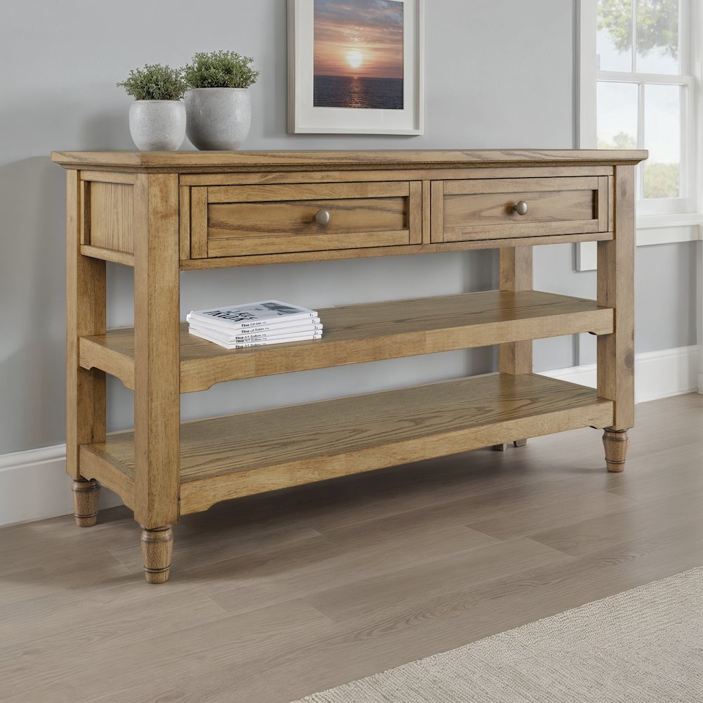 Brentwood Modern 50" Sofa Console Table with Drawers and Storage Shelves. Picture 2