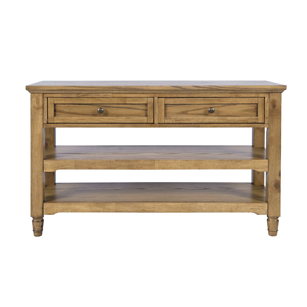 Brentwood Modern 50" Sofa Console Table with Drawers and Storage Shelves. Picture 1