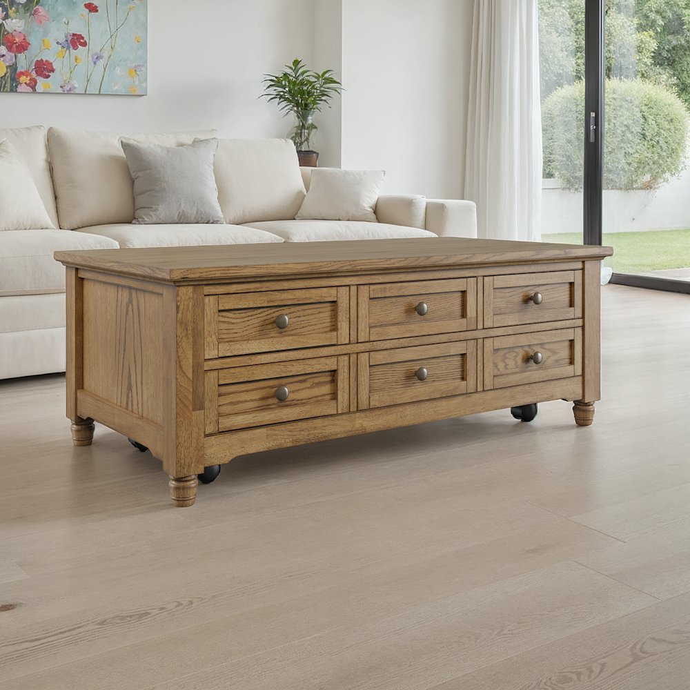 Brentwood Modern Transitional Lift-Top Coffee Table With Storage. Picture 7