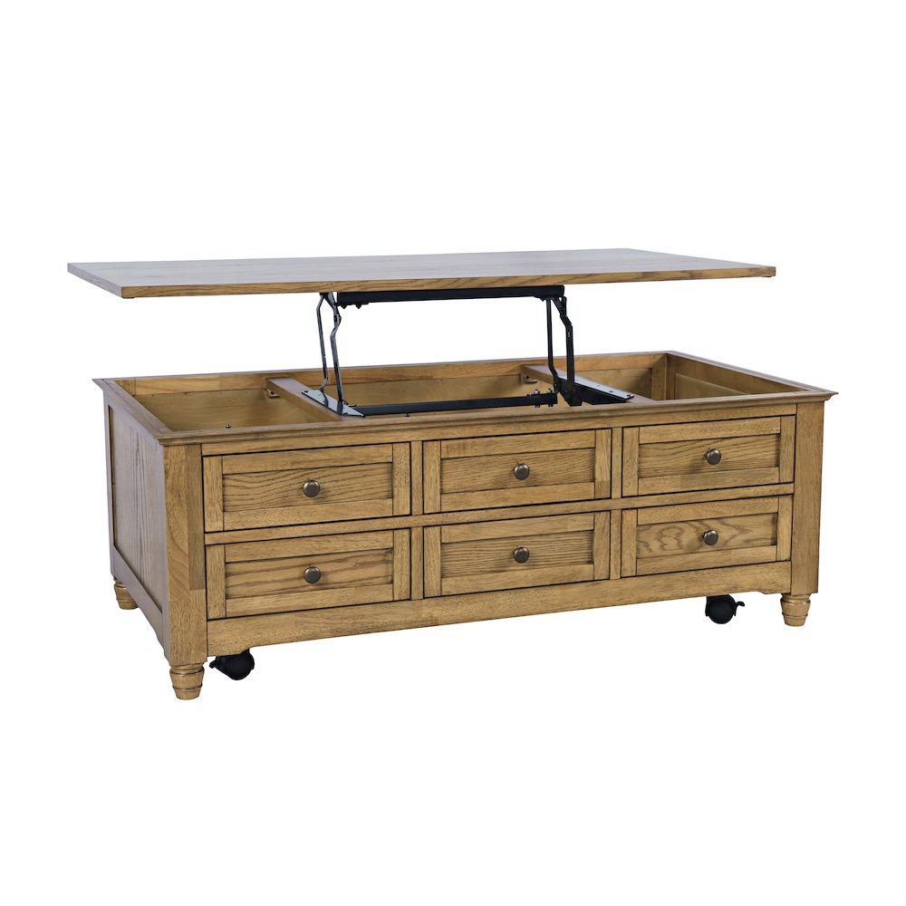 Brentwood Modern Transitional Lift-Top Coffee Table With Storage. Picture 3