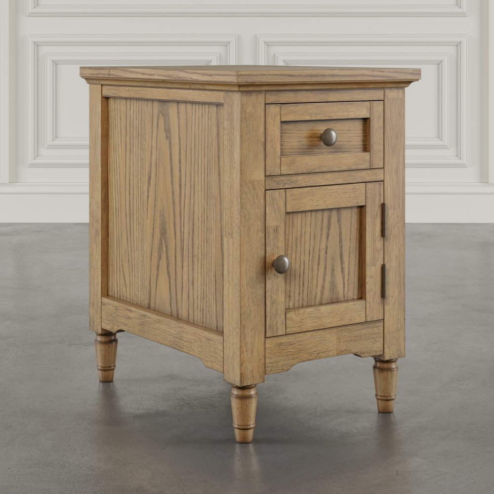 Brentwood Modern Transitional USB Charging End Table with Storage Cabinet. Picture 10