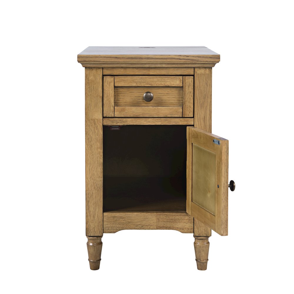 Brentwood Modern Transitional USB Charging End Table with Storage Cabinet. Picture 3