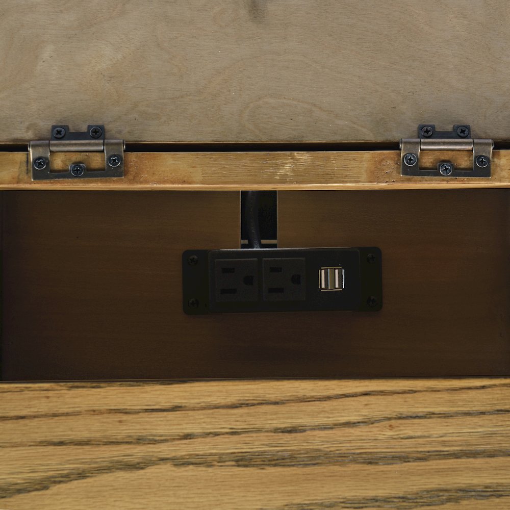 Brentwood Modern Transitional USB Charging End Table with Storage Cabinet. Picture 4