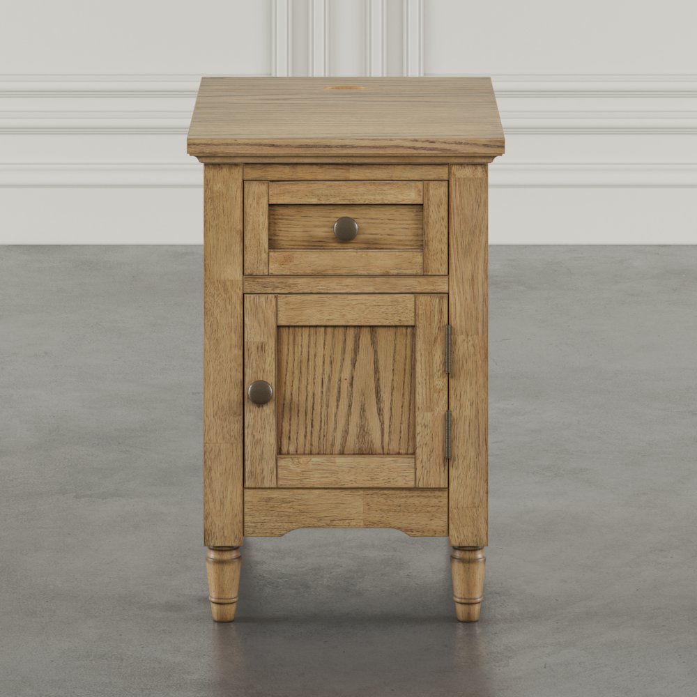 Brentwood Modern Transitional USB Charging End Table with Storage Cabinet. Picture 1