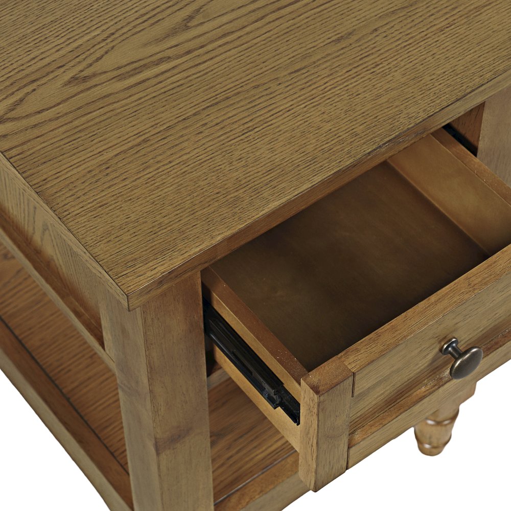 Brentwood Modern Transitional Chairside End Table with Drawer and Storage Shelf. Picture 6