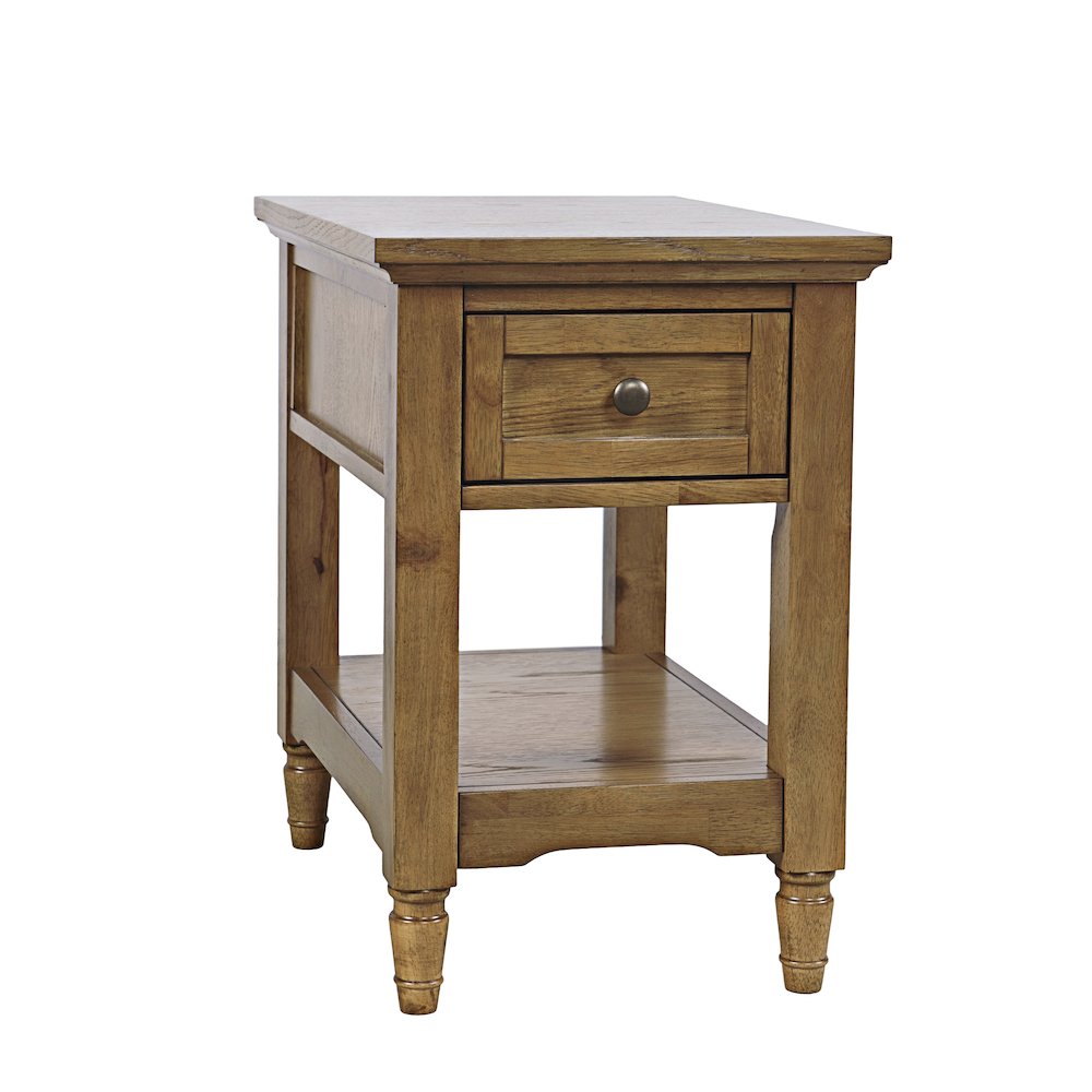 Brentwood Modern Transitional Chairside End Table with Drawer and Storage Shelf. Picture 3