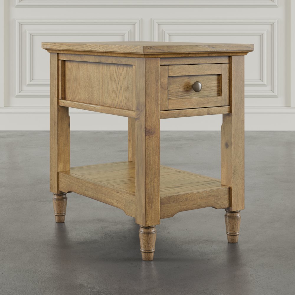 Brentwood Modern Transitional Chairside End Table with Drawer and Storage Shelf. Picture 10